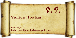 Velics Ibolya névjegykártya